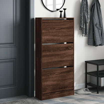 Scarpiera Rovere Marrone 60x21x125,5 cm in Legno Multistrato