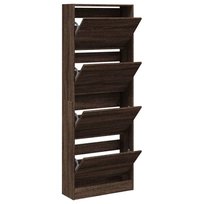 Scarpiera Rovere Marrone 60x21x163,5 cm in Legno Multistrato