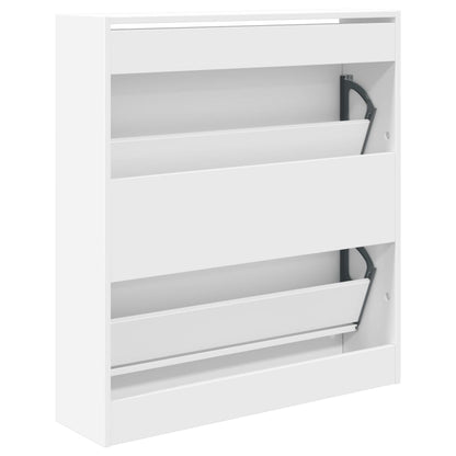 Scarpiera Bianca 80x21x87,5 cm in Legno Multistrato - homemem39