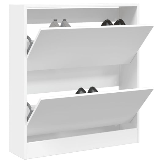 Scarpiera Bianca 80x21x87,5 cm in Legno Multistrato - homemem39