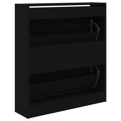 Scarpiera Nera 80x21x87,5 cm in Legno Multistrato - homemem39