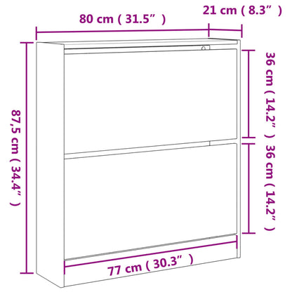Scarpiera Nera 80x21x87,5 cm in Legno Multistrato - homemem39
