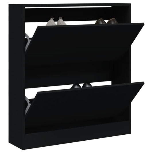 Scarpiera Nera 80x21x87,5 cm in Legno Multistrato - homemem39