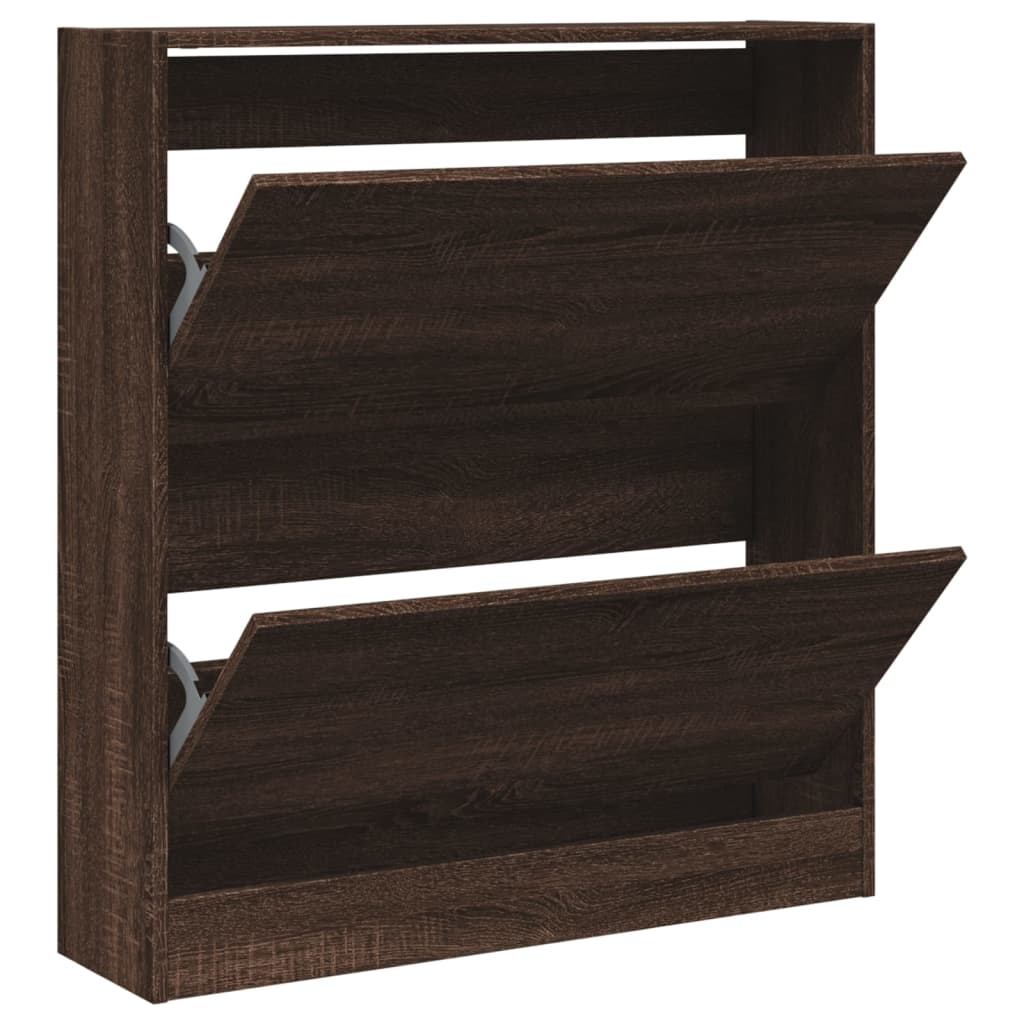 Scarpiera Rovere Marrone 80x21x87,5 cm in Legno Multistrato