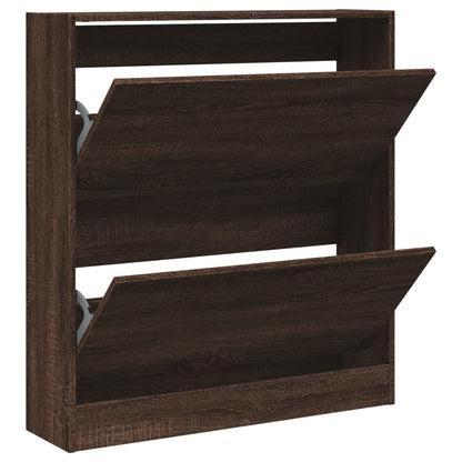 Scarpiera Rovere Marrone 80x21x87,5 cm in Legno Multistrato