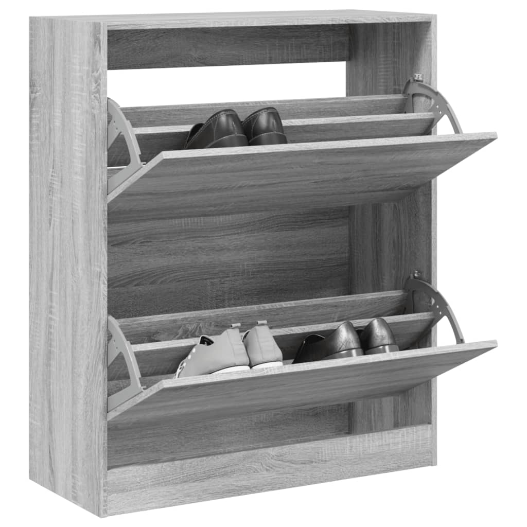 Scarpiera Grigio Sonoma 80x34x96,5 cm in Legno Multistrato - homemem39