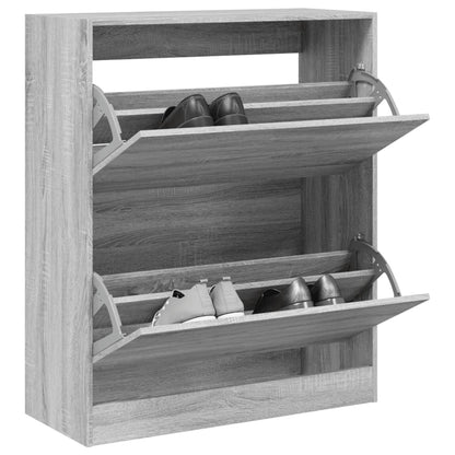 Scarpiera Grigio Sonoma 80x34x96,5 cm in Legno Multistrato - homemem39