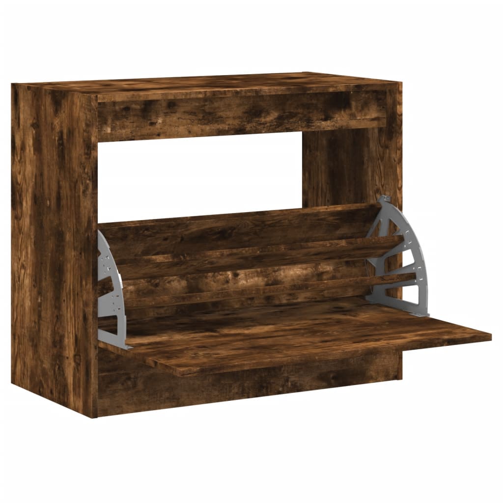Scarpiera Rovere Fumo 80x42x69 cm in Legno Multistrato | homemem39