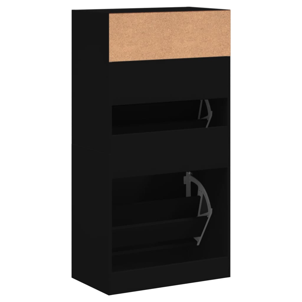 Scarpiera Nera 60x34x116 cm in Legno Multistrato - homemem39