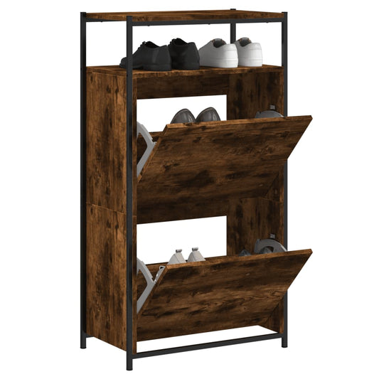 Scarpiera Rovere Fumo 60x34x112 cm in Legno Multistrato - homemem39