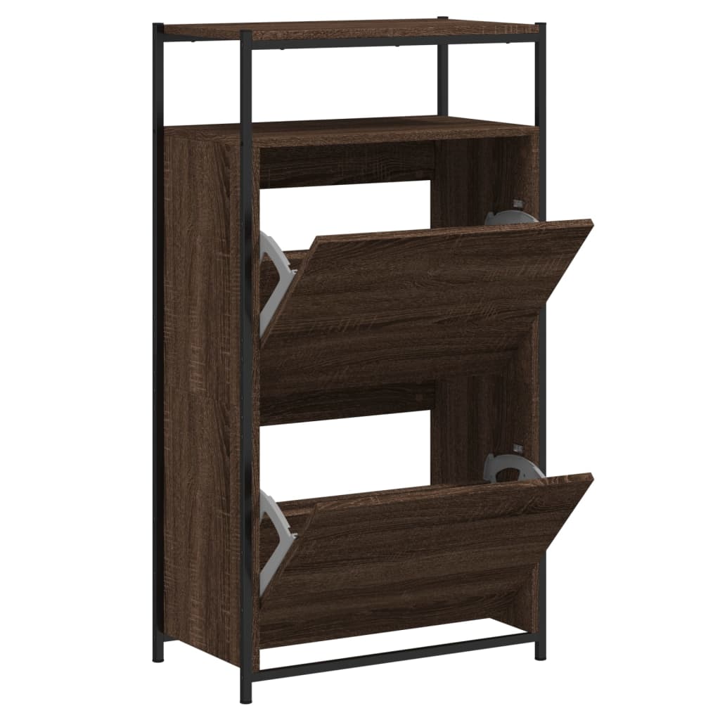 Scarpiera Rovere Marrone 60x34x112 cm in Legno Multistrato - homemem39