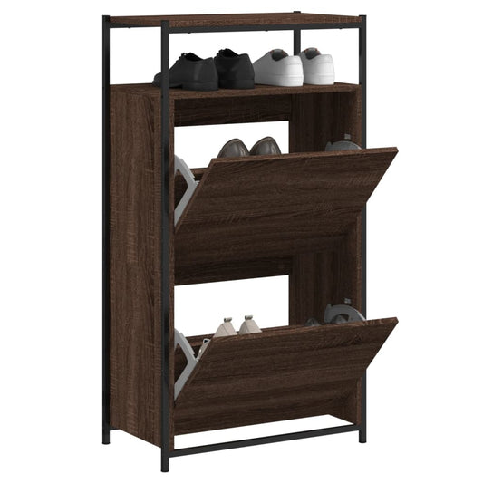 Scarpiera Rovere Marrone 60x34x112 cm in Legno Multistrato - homemem39