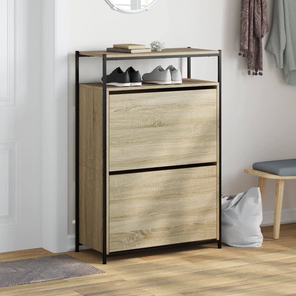Scarpiera Rovere Sonoma 75x34x112 cm in Legno Multistrato - homemem39