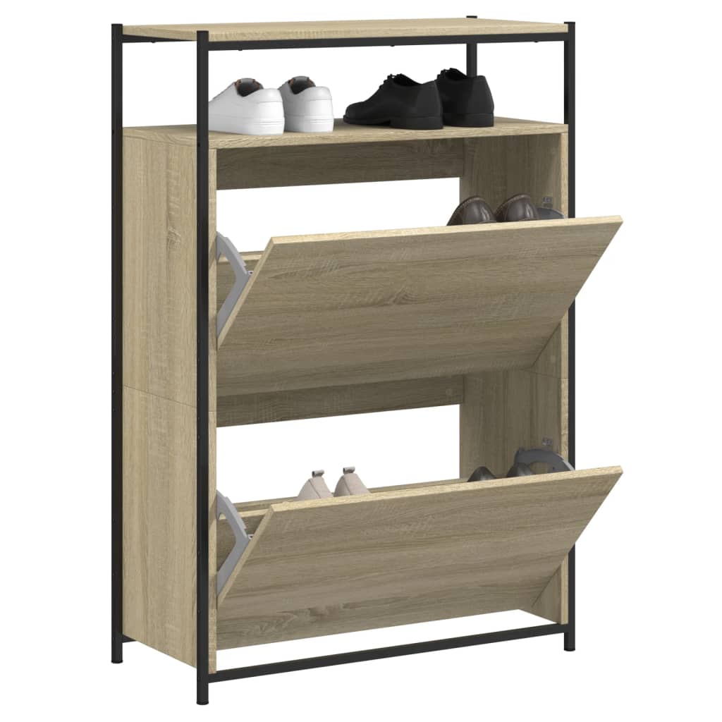 Scarpiera Rovere Sonoma 75x34x112 cm in Legno Multistrato - homemem39