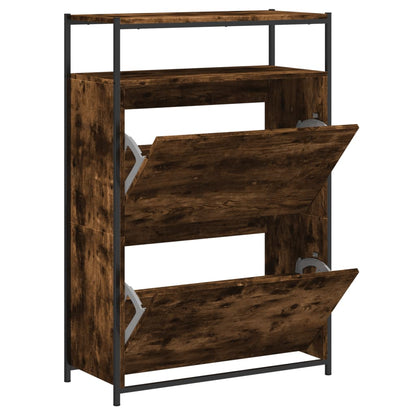 Scarpiera Rovere Fumo 75x34x112 cm in Legno Multistrato - homemem39