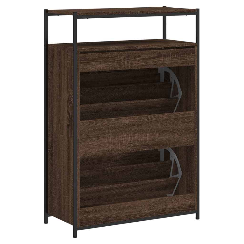Scarpiera Rovere Marrone 75x34x112 cm in Legno Multistrato - homemem39