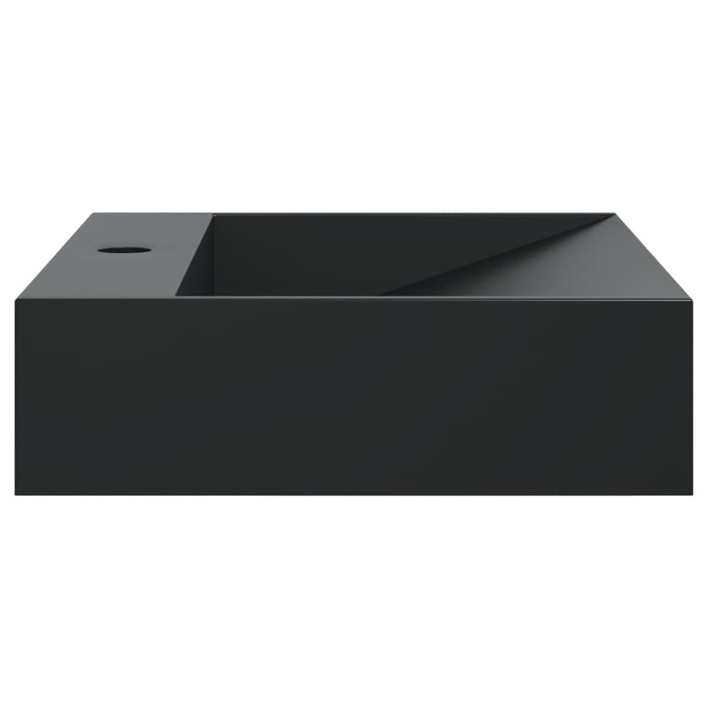 Lavandino 50x38x11 cm Blocco in Marmo/Minerale Nero Opaco - homemem39