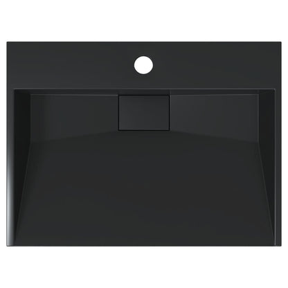 Lavandino 50x38x11 cm Blocco in Marmo/Minerale Nero Opaco - homemem39