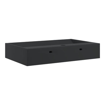 Lavandino 60x38x11 cm Blocco in Marmo/Minerale Nero Opaco - homemem39