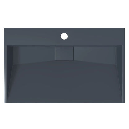 Lavandino 60x38x11 cm Blocco in Marmo/Minerale Antracite - homemem39
