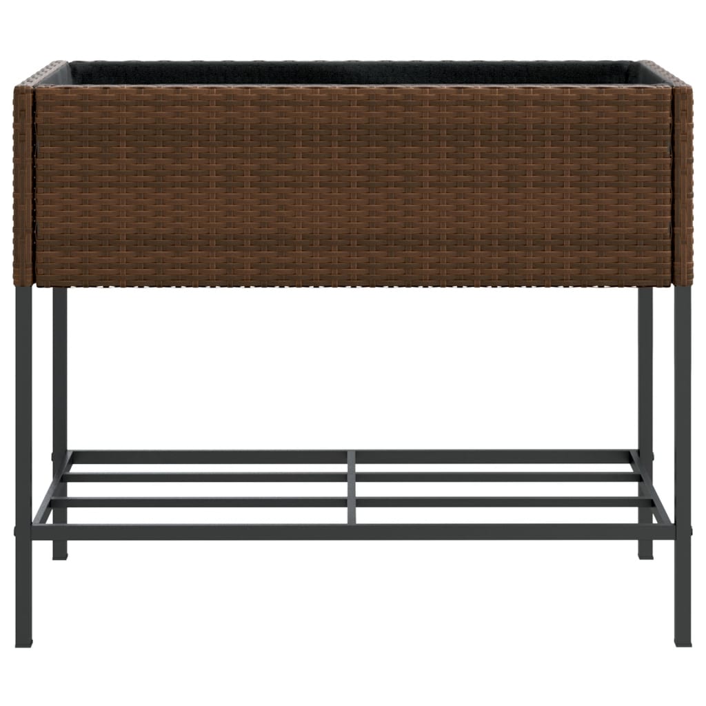 Fioriera da Giardino con Ripiano Marrone in Polyrattan | homemem39
