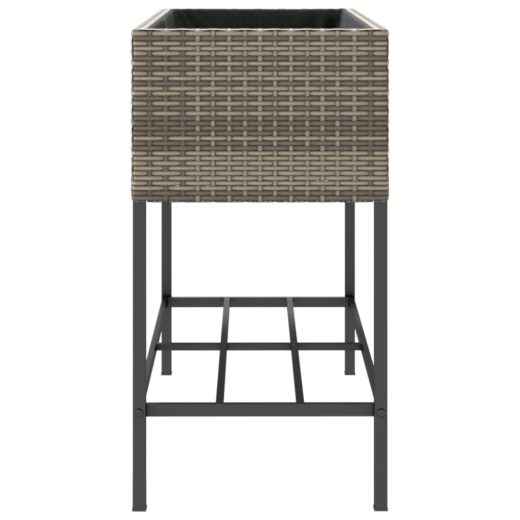 Fioriera da Giardino con Ripiano Grigia in Polyrattan | homemem39