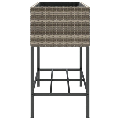 Fioriera da Giardino con Ripiano Grigia in Polyrattan | homemem39