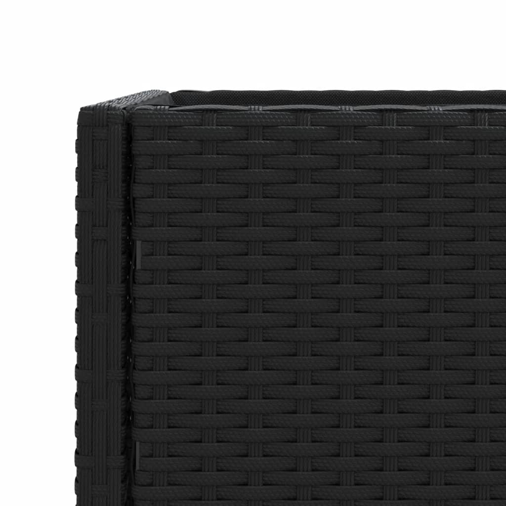 Fioriera da Giardino con Ripiano Nera in Polyrattan | homemem39