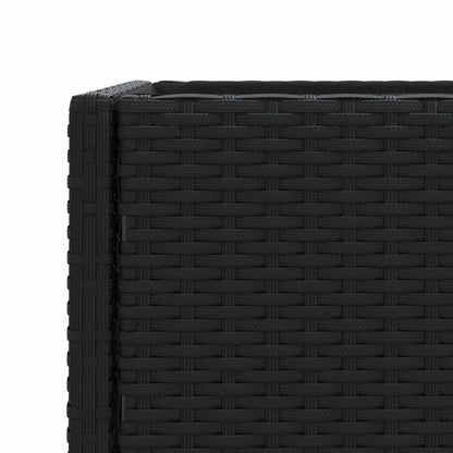 Fioriera da Giardino con Ripiano Nera in Polyrattan | homemem39