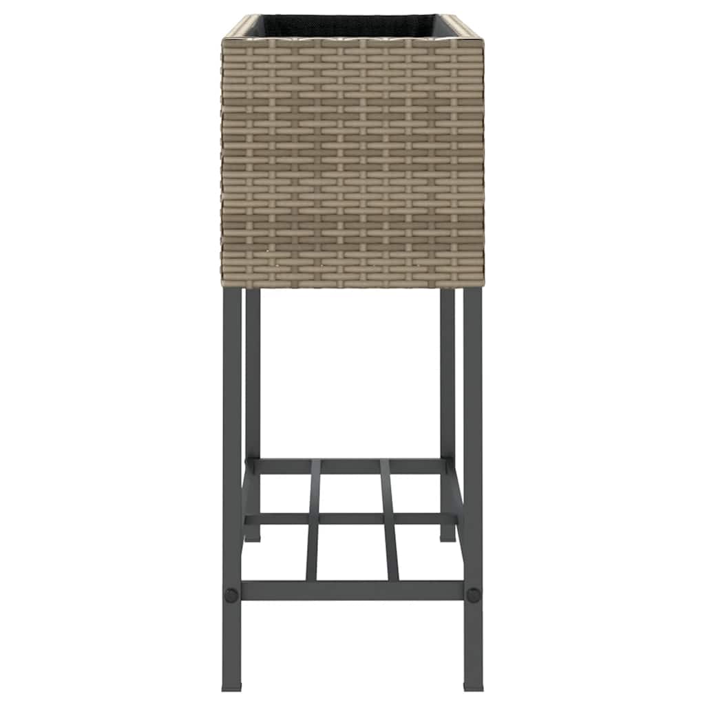 Fioriera da Giardino con Ripiano Grigia in Polyrattan