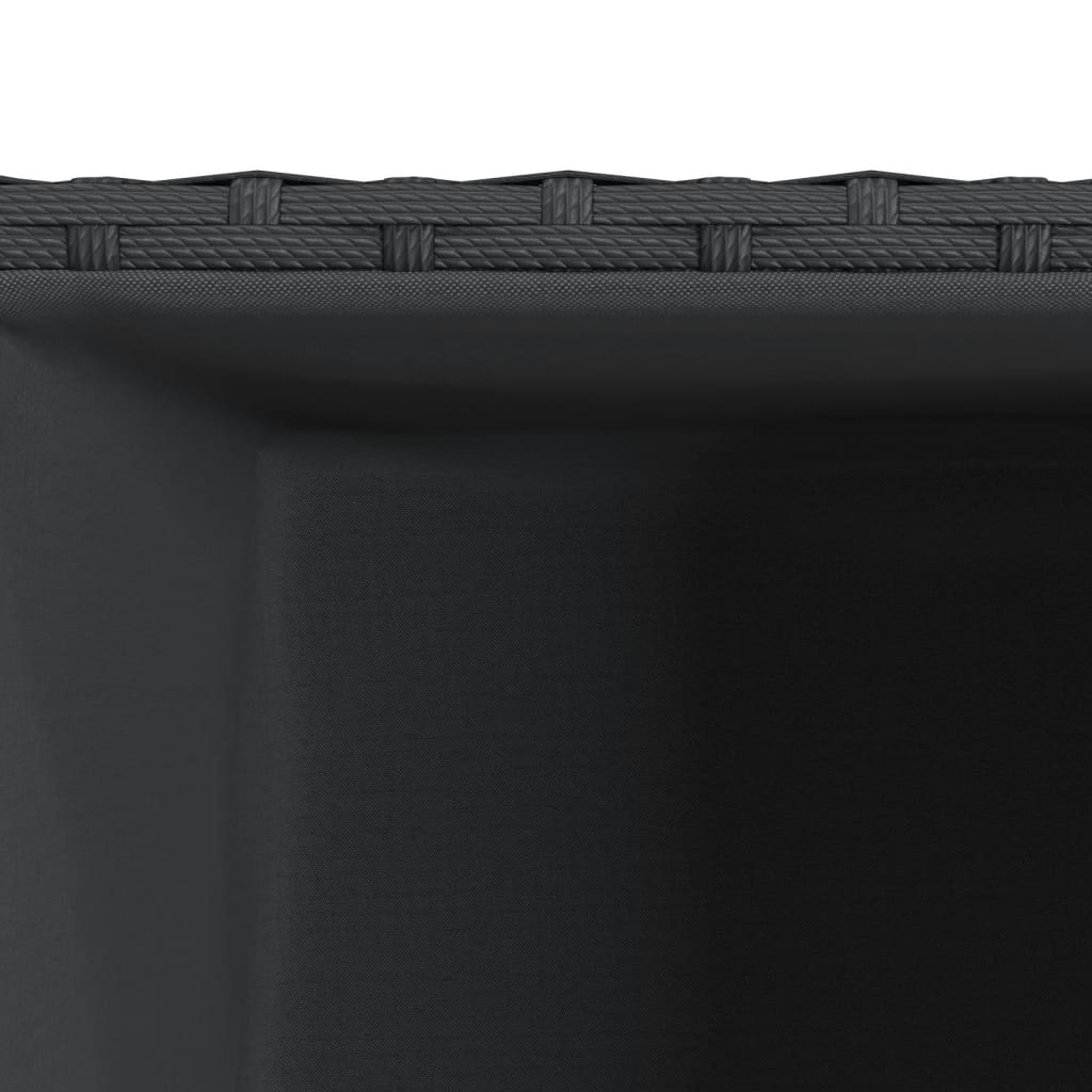 Fioriere da Giardino 3 pz Nere in Polyrattan - homemem39