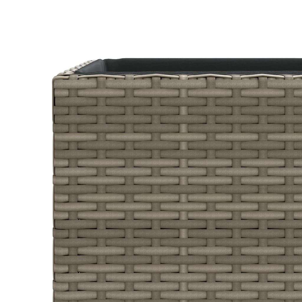 Fioriere da Giardino 3 pz Grigie in Polyrattan