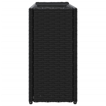 Fioriera da Giardino con 2 Vasi Nera 90x20x40 cm in Polyrattan