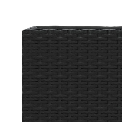 Fioriera da Giardino con 2 Vasi Nera 90x20x40 cm in Polyrattan | homemem39