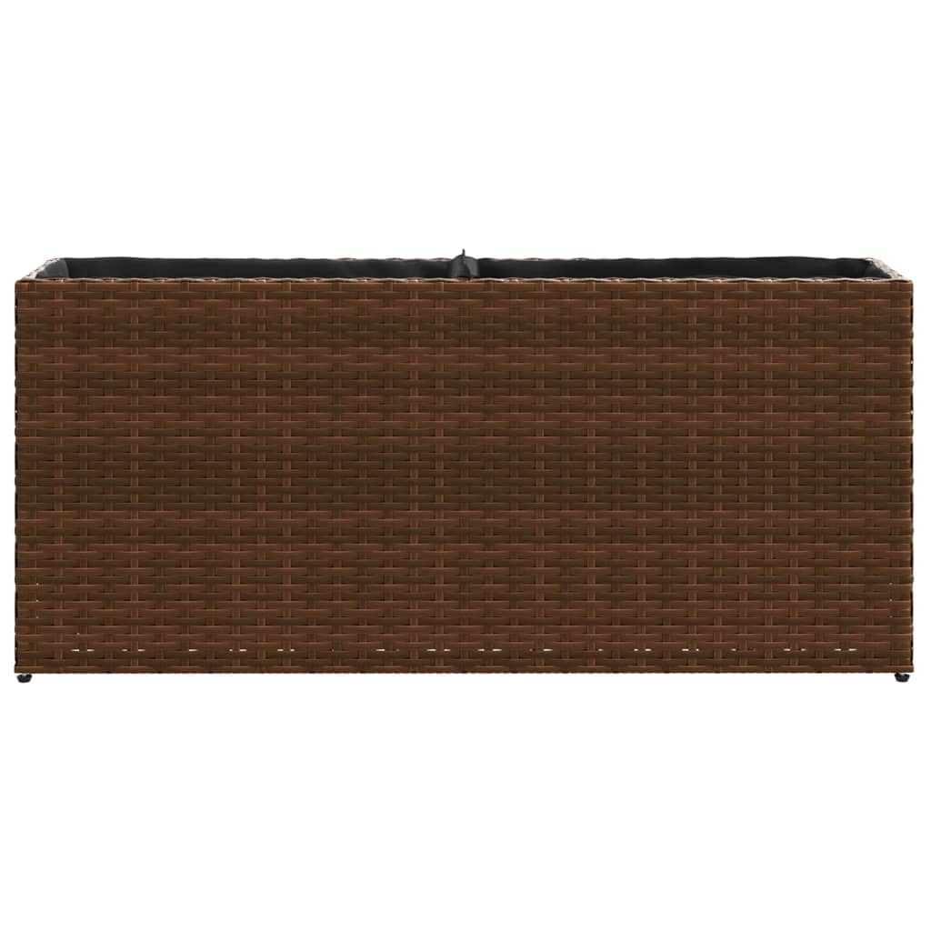 Fioriera con 2 Vasi Marrone 90x20x40 cm in Polyrattan | homemem39