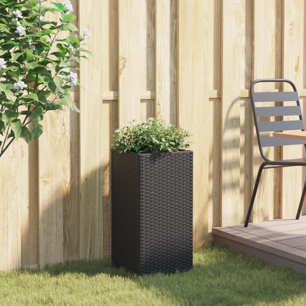 Fioriera da Giardino Nero 30x30x60 cm in Polyrattan - homemem39
