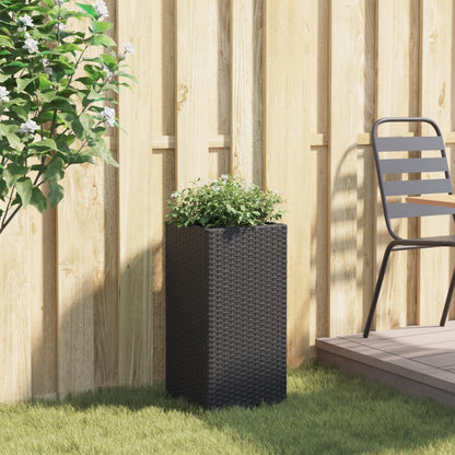 Fioriera da Giardino Nero 30x30x60 cm in Polyrattan - homemem39