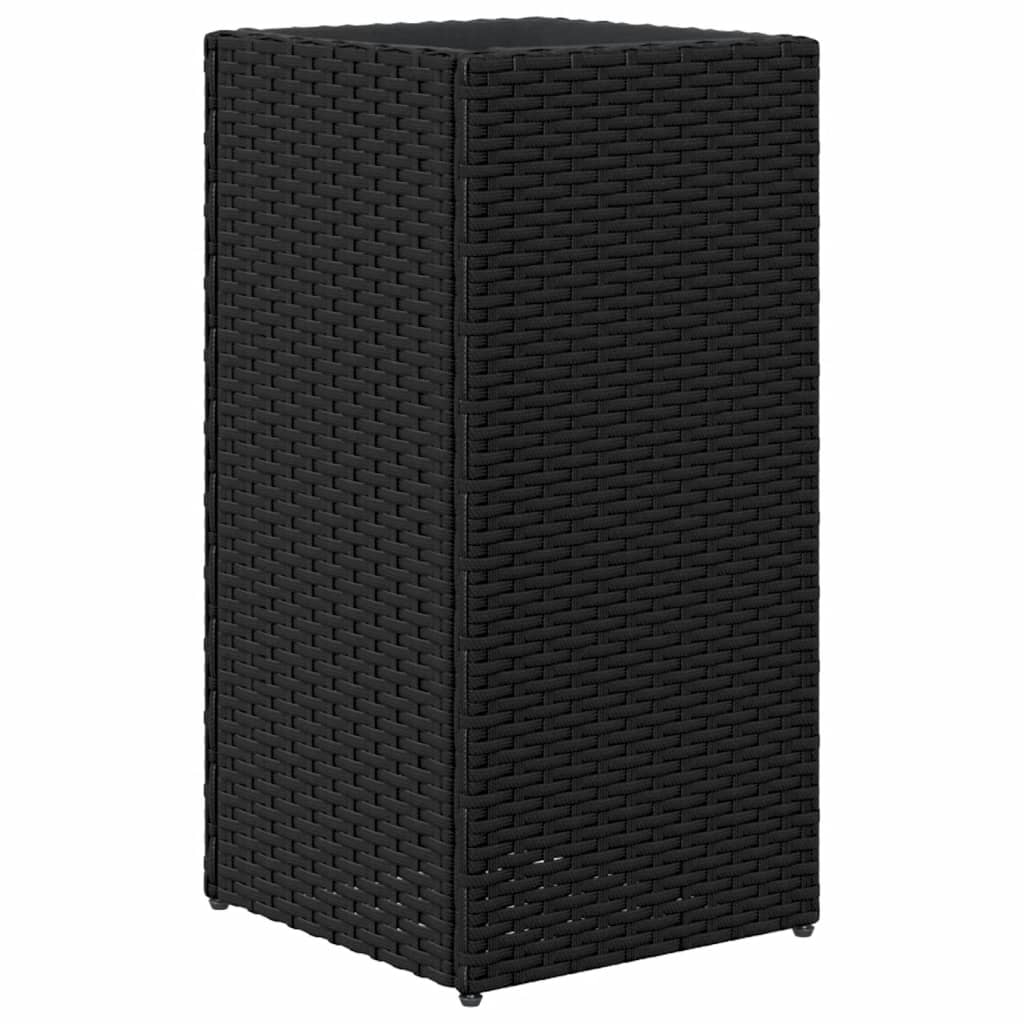 Fioriera da Giardino Nero 30x30x60 cm in Polyrattan - homemem39