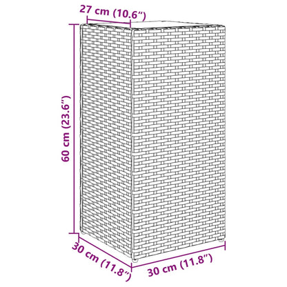 Fioriera da Giardino Nero 30x30x60 cm in Polyrattan - homemem39