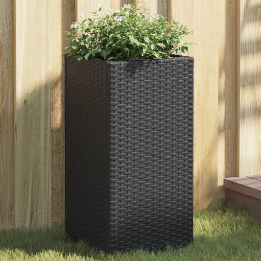 Fioriera da Giardino Nero 30x30x60 cm in Polyrattan - homemem39