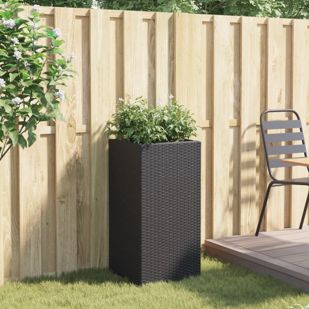 Fioriera da Giardino Nera 40x40x80 cm in Polyrattan | homemem39