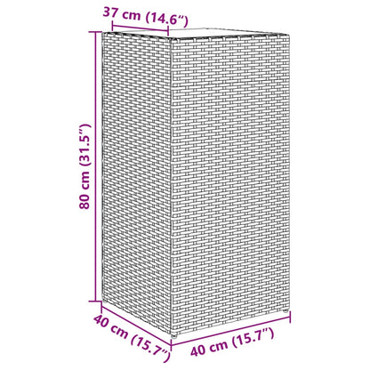 Fioriera da Giardino Marrone 40x40x80 cm in Polyrattan | homemem39