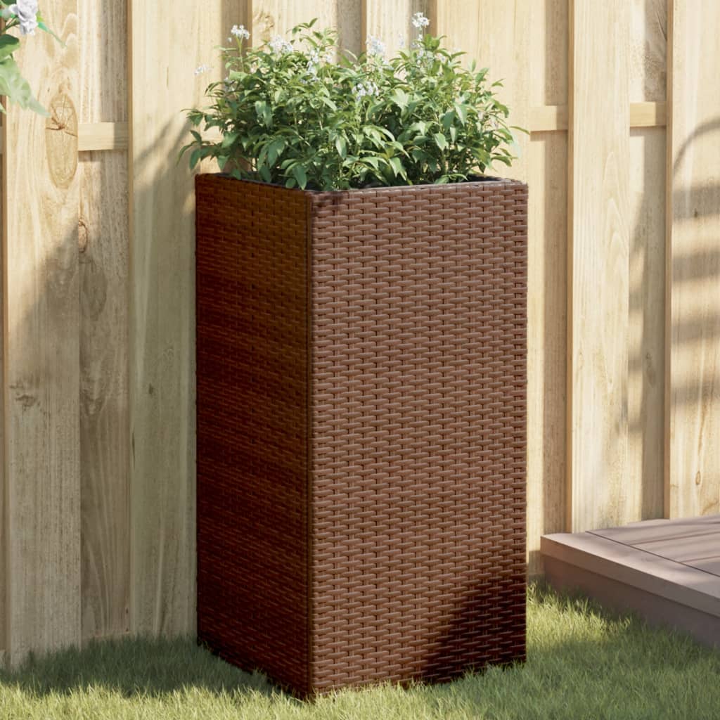 Fioriera da Giardino Marrone 40x40x80 cm in Polyrattan | homemem39