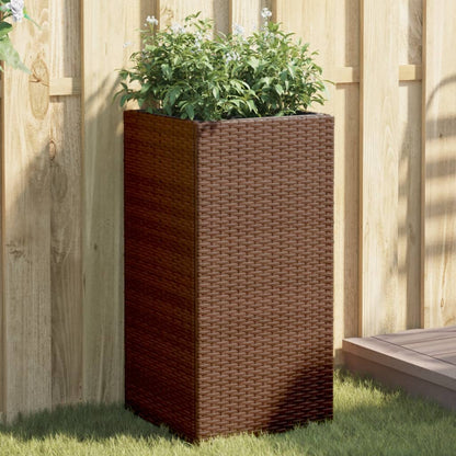 Fioriera da Giardino Marrone 40x40x80 cm in Polyrattan | homemem39