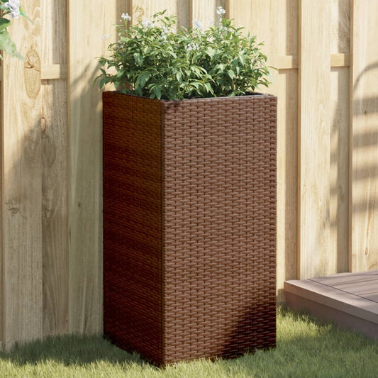 Fioriera da Giardino Marrone 40x40x80 cm in Polyrattan | homemem39