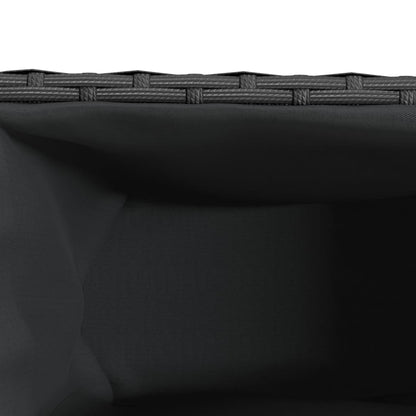 Fioriera con Ruote e 3 Vasi Nera 107x32x38 cm in Polyrattan