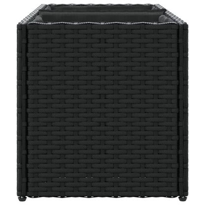 Fioriera da Giardino con 2 Vasi Nera 72x30x32 cm in Polyrattan | homemem39