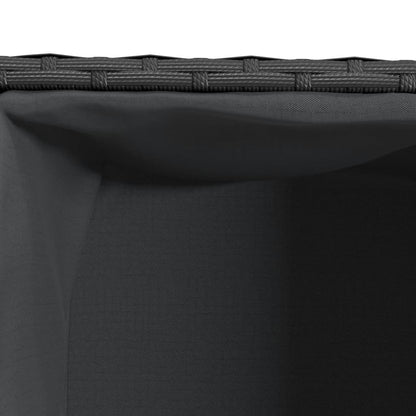 Fioriera da Giardino con 2 Vasi Nera 72x30x32 cm in Polyrattan | homemem39