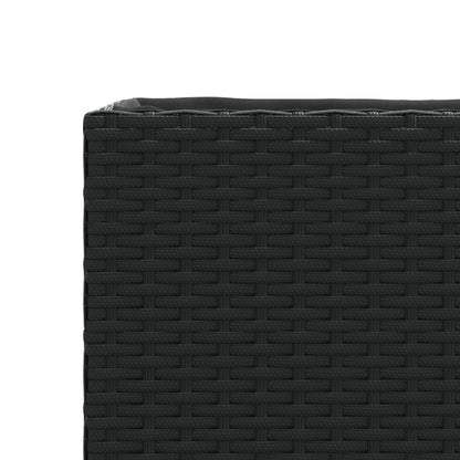 Fioriera da Giardino con 2 Vasi Nera 72x30x32 cm in Polyrattan | homemem39
