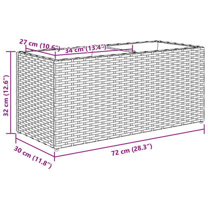 Fioriera da Giardino con 2 Vasi Nera 72x30x32 cm in Polyrattan | homemem39